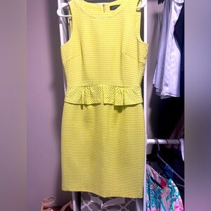 Tahari highlighter yellow dress